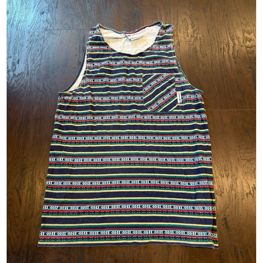 The Hundreds Grateful Dead Poncho Tank Top Blue Green Yellow Red Stripes